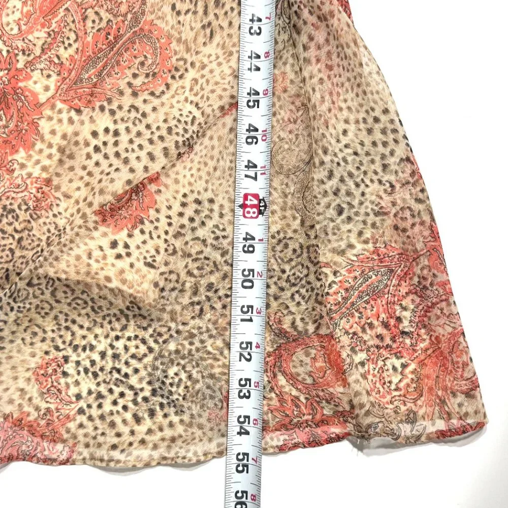 Vtg Y2K Alyn Paige Cheetah Print Paisley Maxi Dress Cowl Neck Chiffon Fairy - Picture 11 of 11